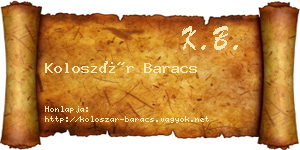 Koloszár Baracs névjegykártya